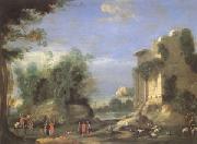 Napoletano, Filippo Landscape with Ruins and Figures (mk05) oil